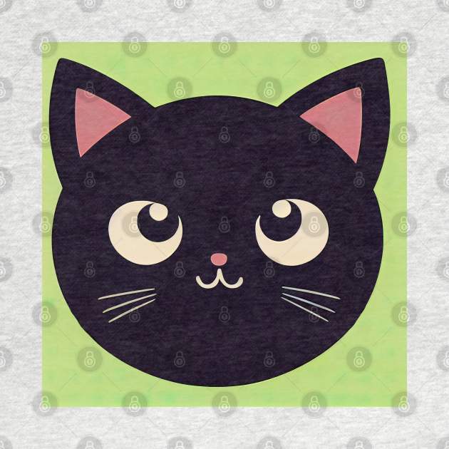 Cartoon cat character icon logo by DyeruArt